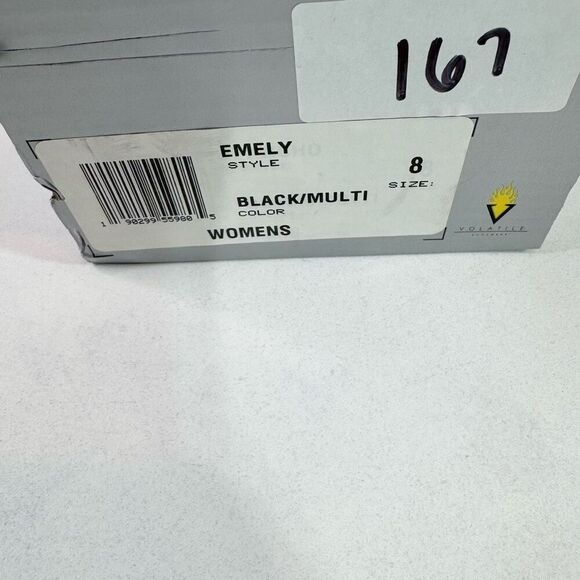 Very Volatile Sandals Womens 8 Black w/Serape Design Slides V Logo Slip On Slide - Picture 2 of 11